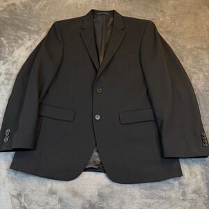 Kenneth Cole New York Mens 38S Wool Blazer Black Two Button Suit Jacket KC26A
